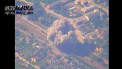 Iskander(s) strike on a train of Ukrainian Armed Forces equipment in the village Buda near Kharkov