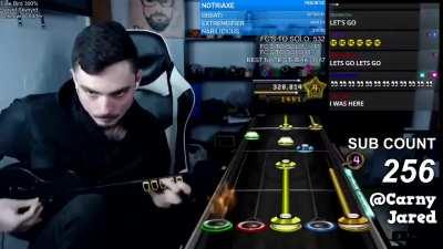 Guitar Hero legend CarnyJared 100% FC's Free Bird at TRIPLE Speed!