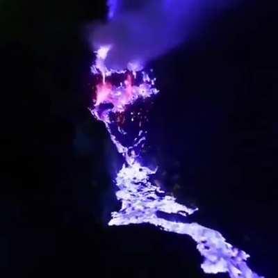 The Lava from Indonesia's Kawah Ijen Volcano is Electric Blue in Color