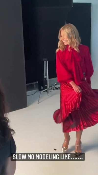 Twirling in a red pleated dress [September 23, 2021]