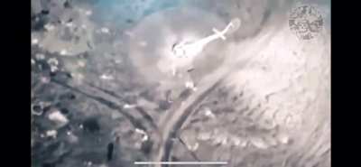 A rare recorded incident of a helicopter being shot down by a Ukrainian bayraktar tb2 on Snake island, Ukraine