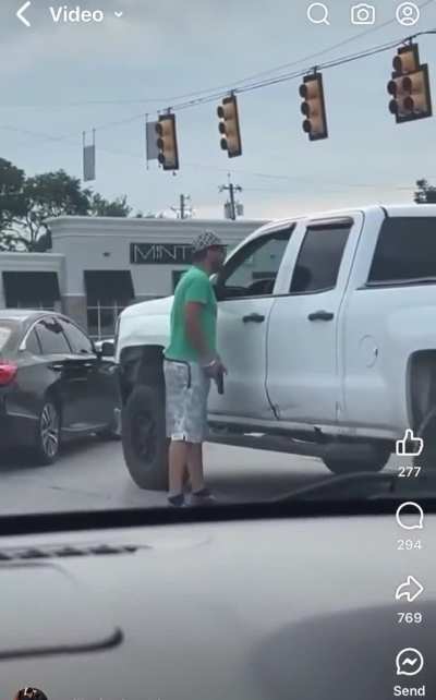 Man shot in road rage incident after approaching truck while brandishing a pistol (news articles in comments)