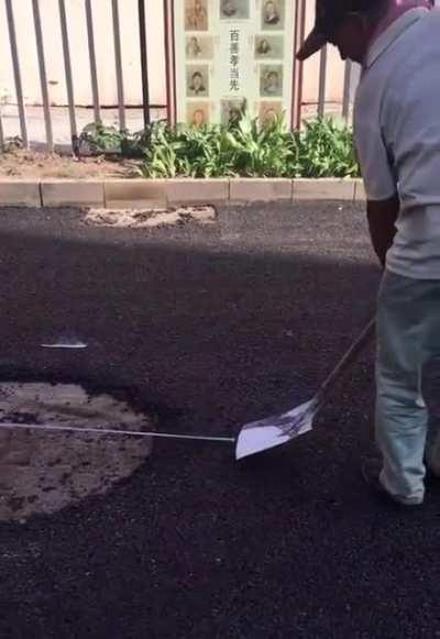 Marking off the spot for road work