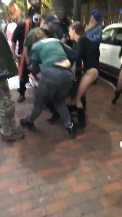 Girl tackled by security after being kicked out