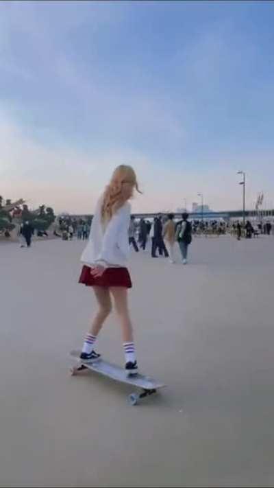 Dancing on a longboard