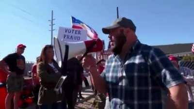 Kari Lake supporters outside the Maricopa ballot counting center are calling for military intervention amid fears she may be losing