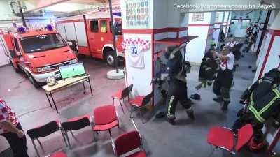 Croatian firefighters on call seconds before winning penalty