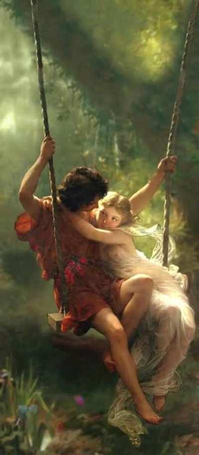 Fiz a animação do quadro de Pierre Auguste Cot. Primavera. 187, postado aqui dias atrás pelo u/kauefr