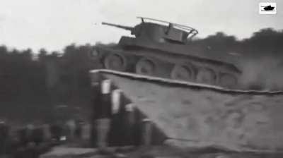 BT tank jumping into water