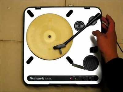 Making a record out of a tortilla.