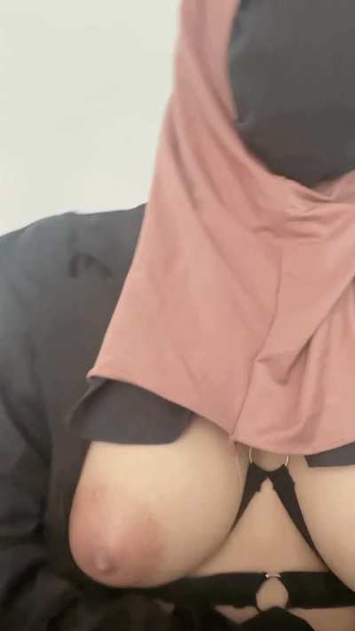 Do you like the hijab on or off while sucking on my pink nipples