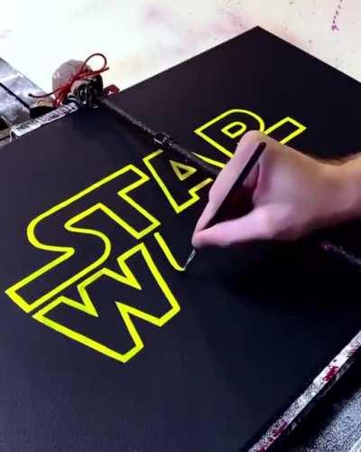 Perfect painting of Star Wars logo