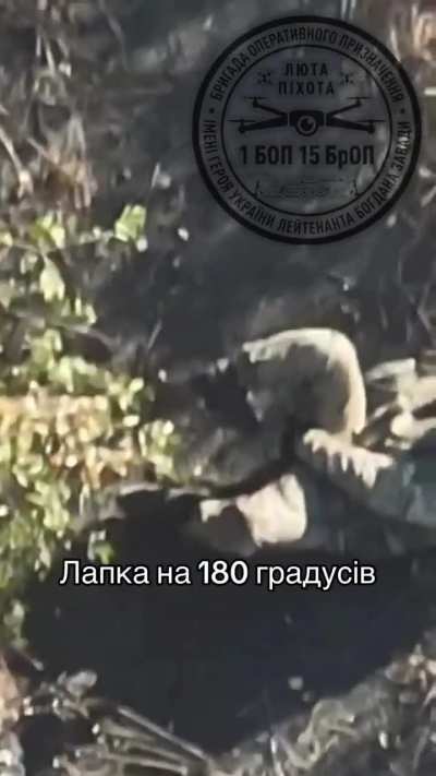 The 1st battalion of the 15th Kara-Dag Brigade (National Guard) hit a Russian soldier with FPV drones. Pokrovsk area, Donetsk Oblast. October 2024. [Sorry for the weird video format]