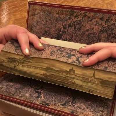 Hidden fore-edge painting on a book from the New-York Historical Society Library✨