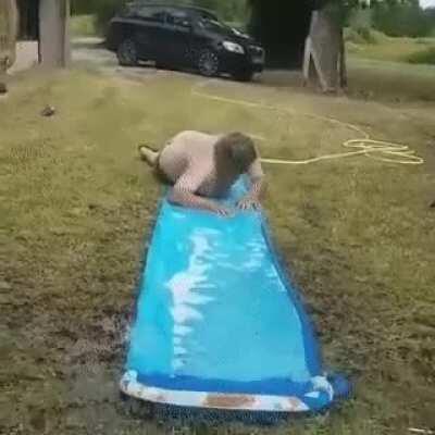 HMF while I set a new slip-and-slide world record