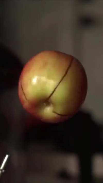 Exploding an apple with centrifugal force