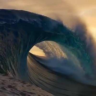 Huge wave touching the clouds