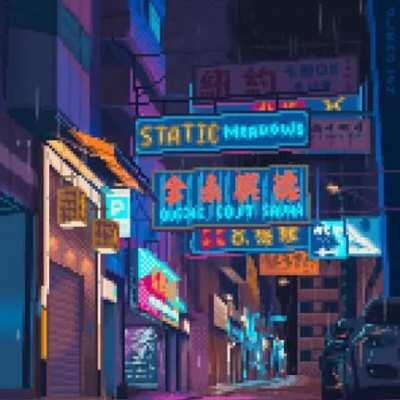 [OC] Neon street. Pixel art.