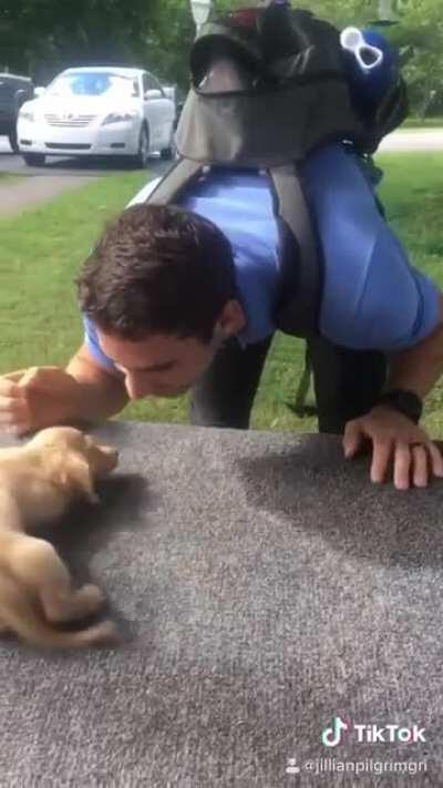 Omg ..! Melt my heart . How she was waiting for him