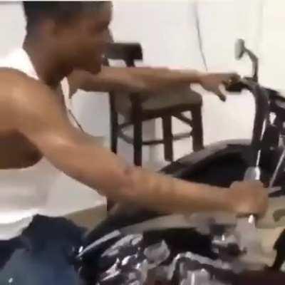 X on a bike. Video from vrjahz on insta.