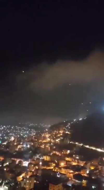 A footage from Nablus (Shchem) of the Iranian attack on Israel