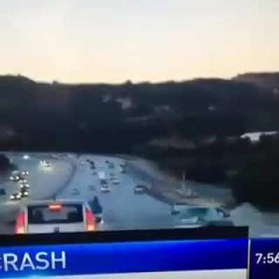 WCGW when motorcyclist tries to kick a car on the highway