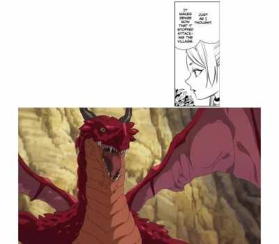 Manga-Anime Comparison, Dragon battle scene [Sousou no Frieren]