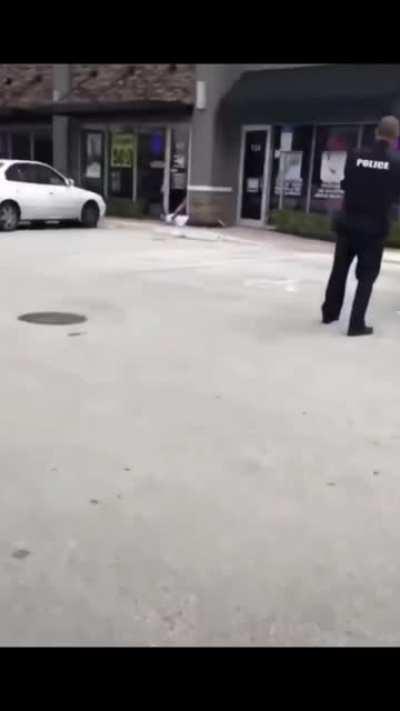 Enthusiastic and aggressive cameraman witnesses a suspected armed individual being arrested by cops.