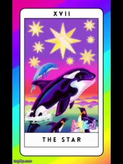 Did I create a Lisa Frank Tarot GIF so you can give yourself a free reading? Why yes, yes I did! Ask your question and take a screenshot! 🌈❤️🧡💛💜💙💙💚🌈