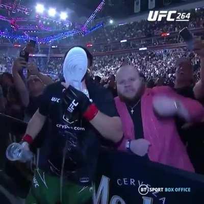 Tai Tuivasa receiving various shoey's from the crowd