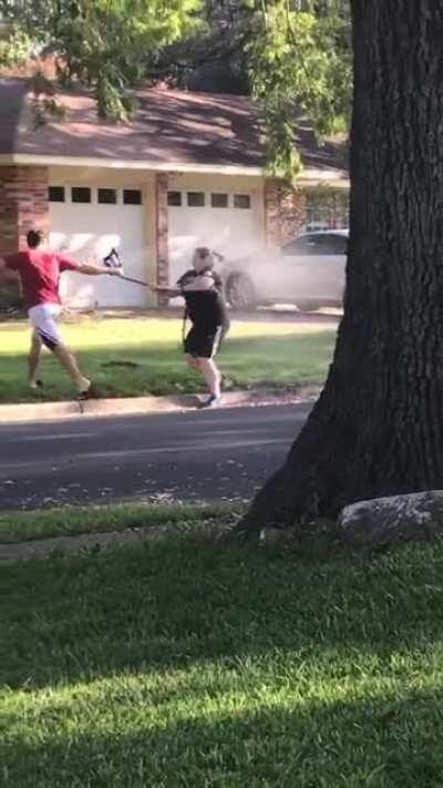 My neighbor has a Black Lives matter sign in her front yard. Some crazy lady parks in the middle of the street and starts screaming “White Lives Matter” for half an hour. Had to put the hose on her.