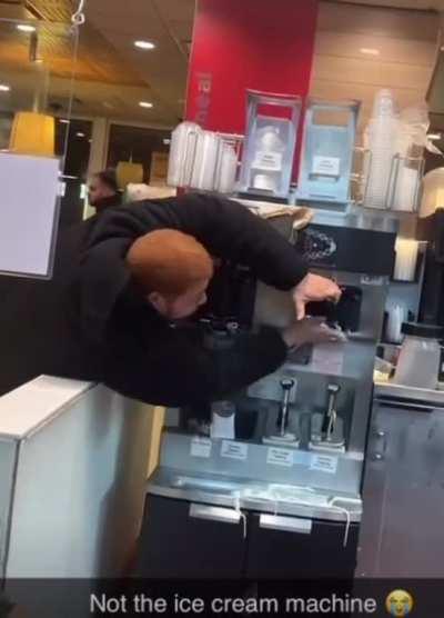 Old mate wasn’t happy that their “ice cream machine was down”