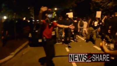 At 11PM on sunday, BLM protesters held an &quot;abolish the police&quot; march in residential neighborhoods in DC where they launched fireworks and chanted &quot;if we don't get no justice, you don't get no sleep!&quot; credit: Ford Fischer