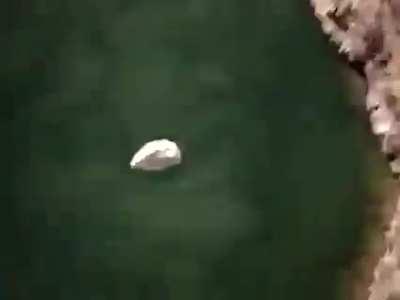 Dropping a giant rock 467 feet, the sound is incredible