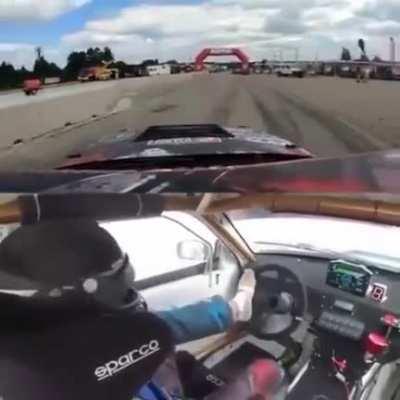 This man only uses his feet to drive a race car