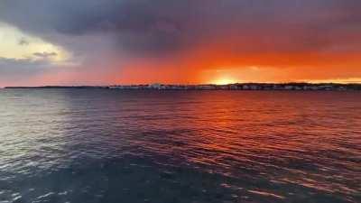 Sunset in Salthill from the lighthouse 🌞