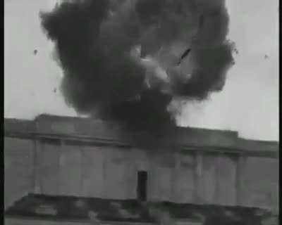 Video footage of Swastika blown up by U.S. Army in Nuremberg, 1945