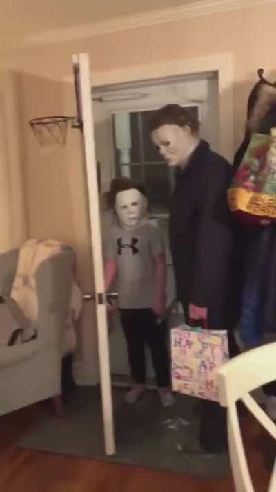 Evan surprised a young man in our hometown for his birthday. He is a huge Michael Myers fan. His reaction was priceless. Happy Birthday Jackson. he couldn't wiat till Halloween