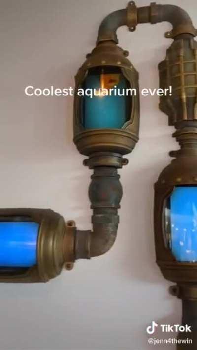 This aquarium allows kids to see the fished they drew inside it!