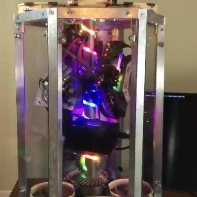 Glass tower rotating PC