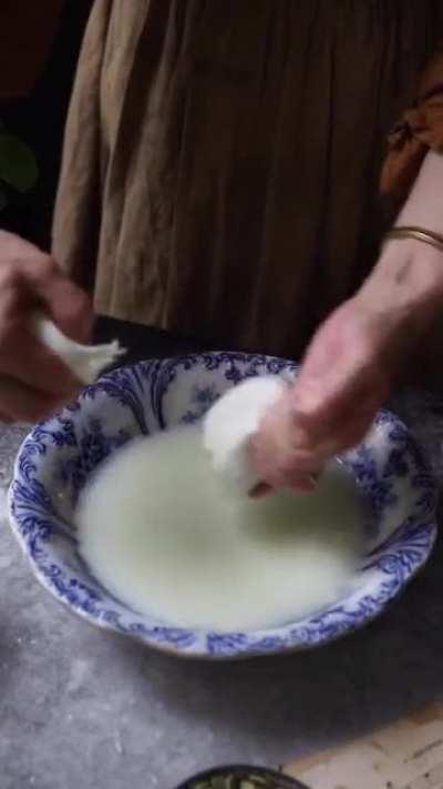 Homemade mozzarella cheese