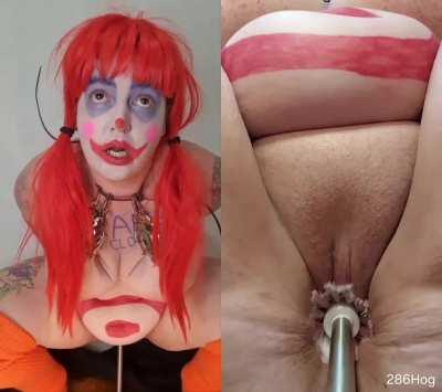 Squat fucking the brush in makes it more fun to watch 🤡🔥