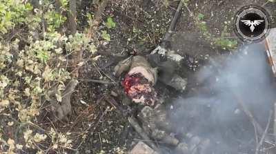 Russian Soldier pretends to be a corpse but gets targeted by the Strike Drones Company 47th (OMBr) Extremely Graphic!!!