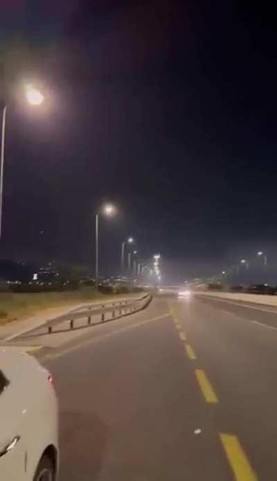 A supposedly Iranian object landing close to a man in israel.