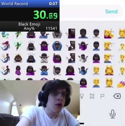 Speedrun of black emojis
