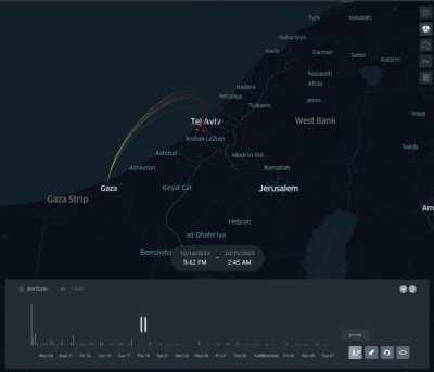 Every rocket fired from Gaza into Israel in the last 30 days