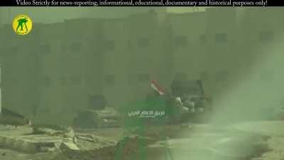 Iraqi column, anchored by an M1 Abrams, forces its way into Ramadi against IS - 2016