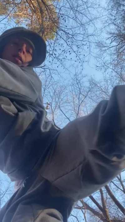 POV local jogger wants anal in the woods