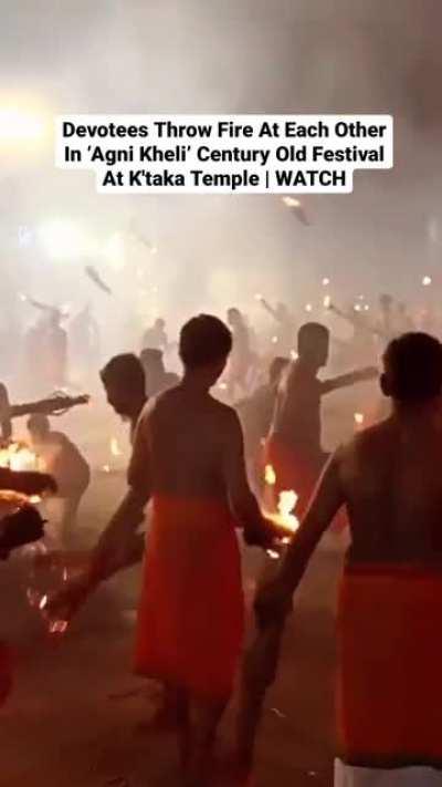 Agni Khel (Fire Game) Festival in Karnataka, India.