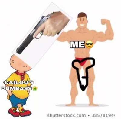 me vs cringe caillou (